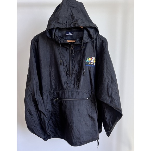 Vintage 90s GENERAL MILLS EMBROIDERED Pullover Black Windbreaker Jacket Mens L - Picture 1 of 7